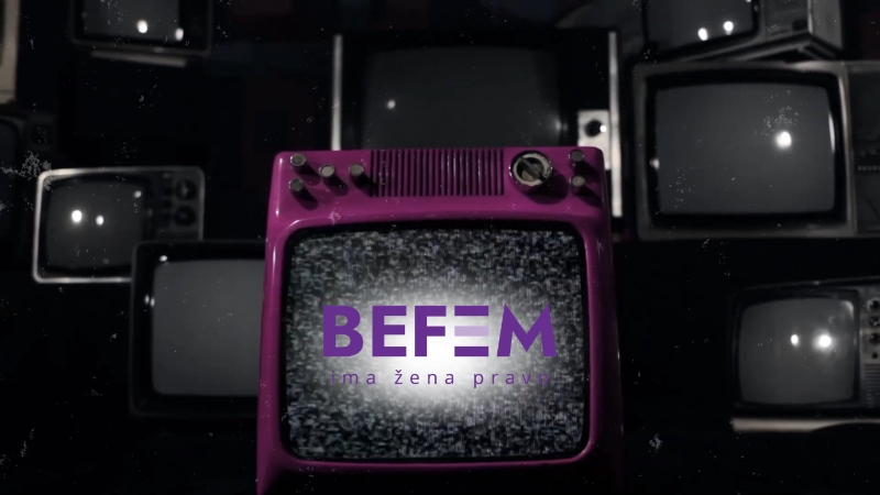 BeFem vizuel sa starim televizorima i porukom o pravima žena