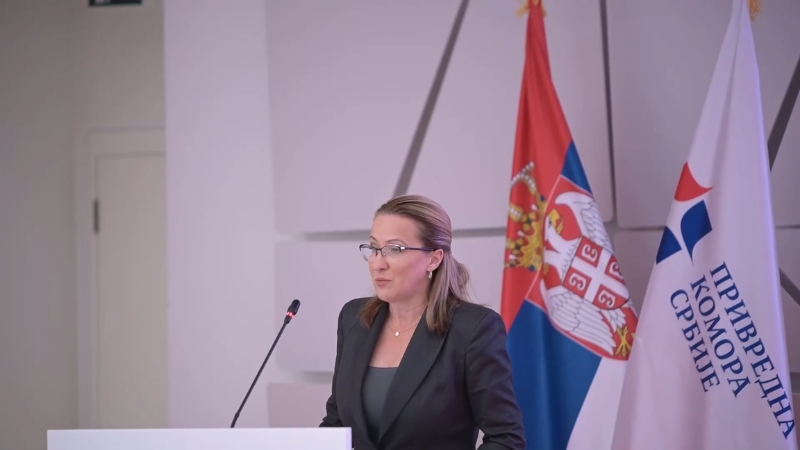 Snežana Paunović govori za govornicom tokom zvaničnog obraćanja